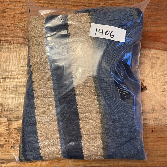 Vintage Bill Blass Sweater Large Grandpa Sweater stripes Blue cotton blend - Picture 9 of 9